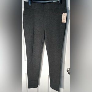 $44 St John’s Bay Leggings Size Medium Skinny Leg Secretly Slender Mid Rise Gray